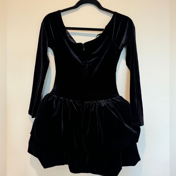 NWOT Black Velvet long sleeve mini Dress - Picture 7 of 11